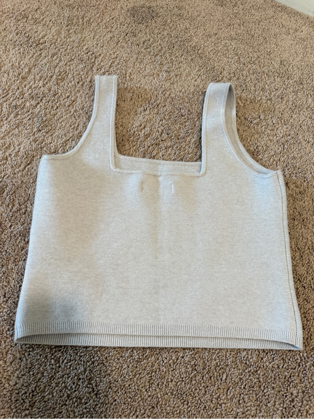 Abercrombie & Fitch soft A&F collection Light Gray Square Neck Knit Tank - Picture 7 of 9
